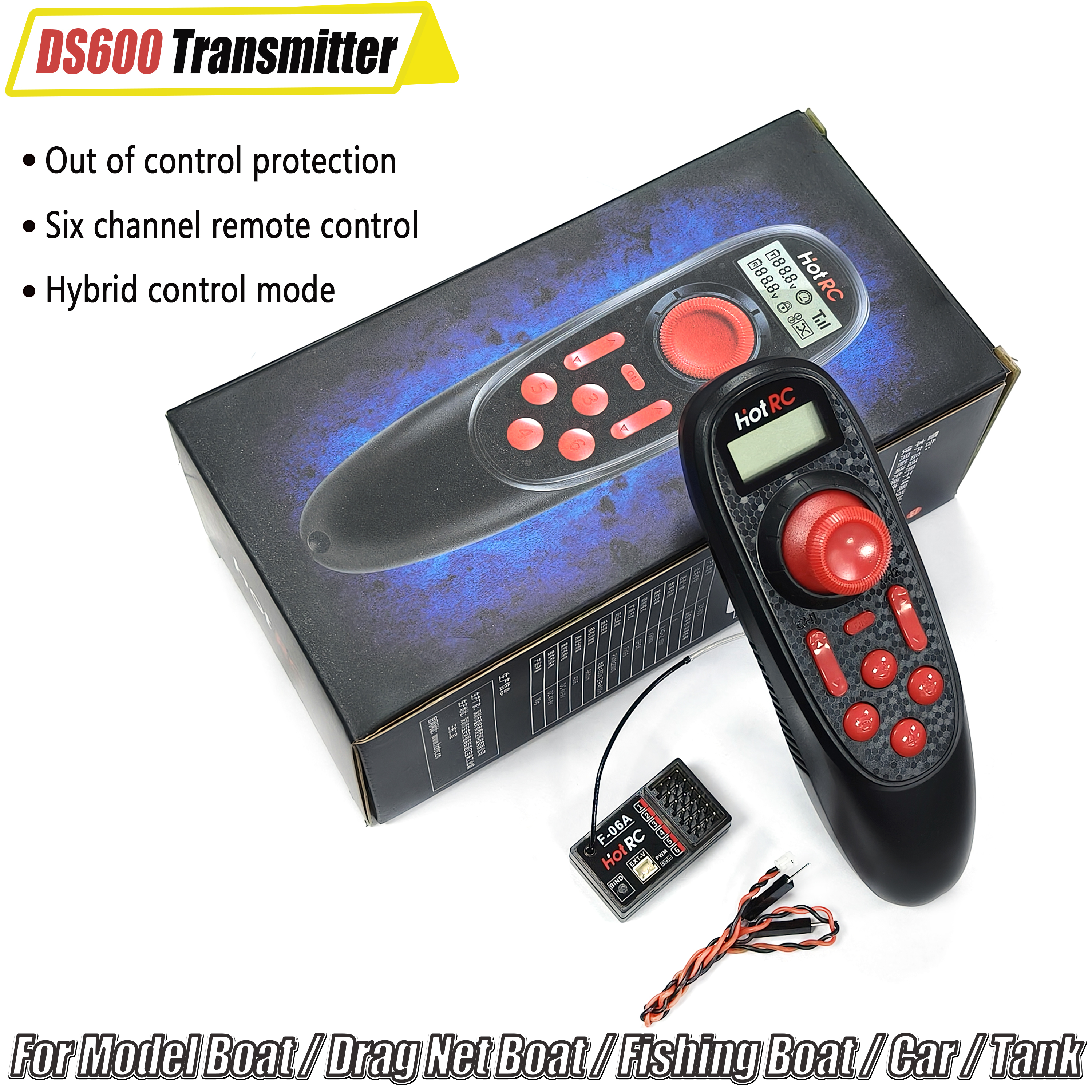 Receiver Rc Drone - HOTRC DS-600 6CH 2.4GHz Radio System