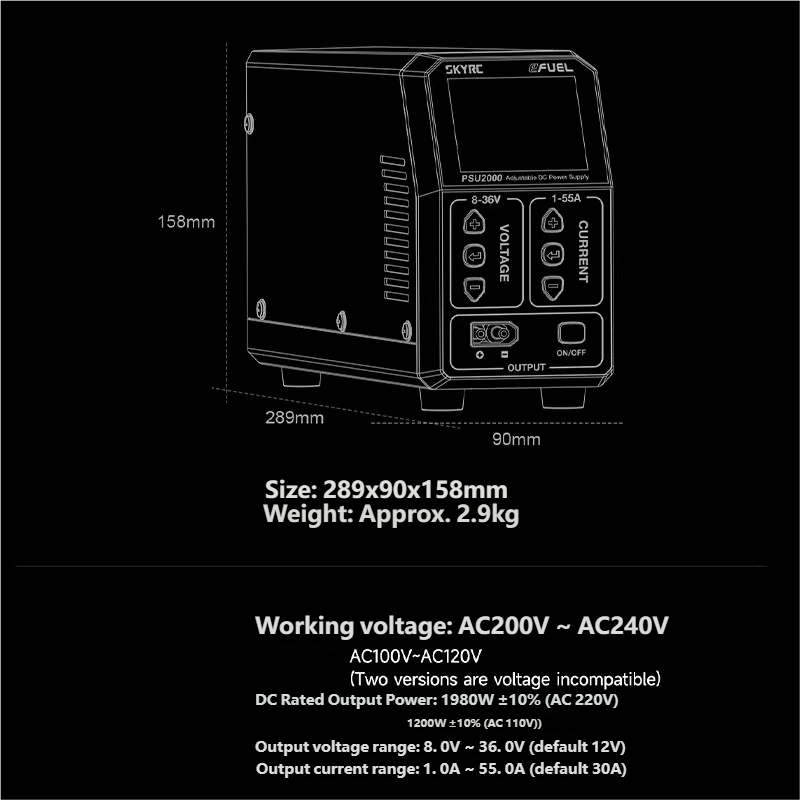 SKYRC PSU2000 1980W Adjustable - Drone With Rc incelemesi ve fiyatı