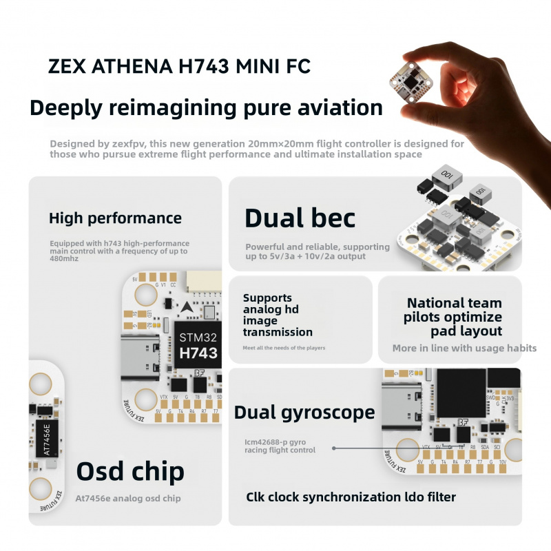ZEX ATHENA H743 Mini Flight Co - Betaflight Flight Controller incelemesi ve fiyatı