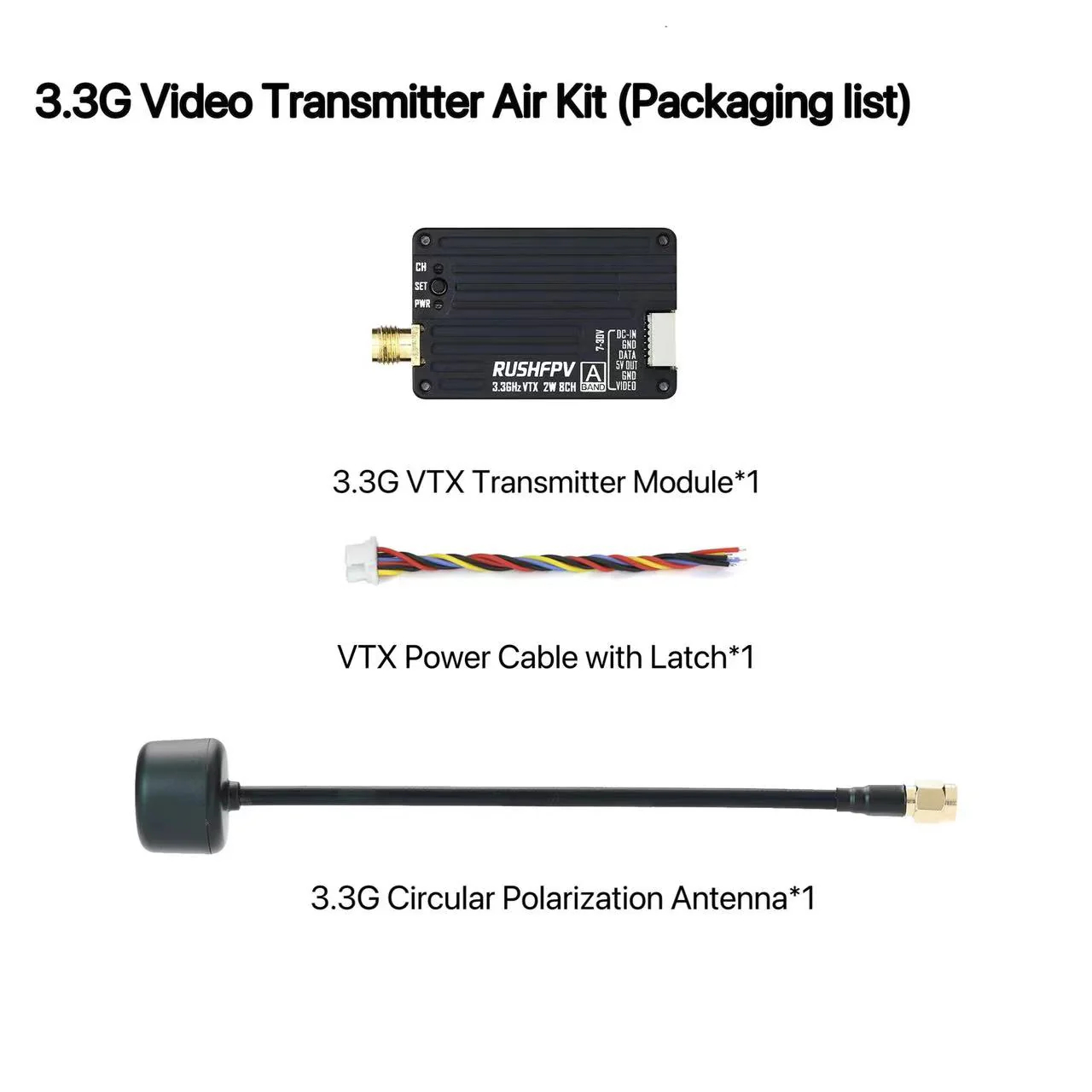RUSHFPV 3.3G 2W VTX Transmitte - Receiver Rc Drone incelemesi ve fiyatı