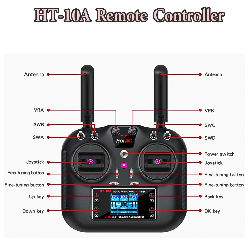 Hotrc HT-10A 2.4G 10CH Transmi - Drone Helicopter Rc incelemesi ve fiyatı
