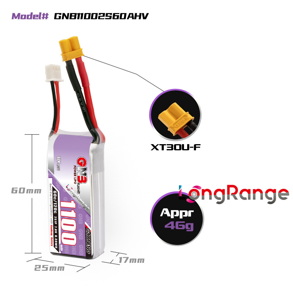 GNB 1100mAh 2S 3S 4S 6S 60C/12 - Nano Quad Fpv incelemesi ve fiyatı