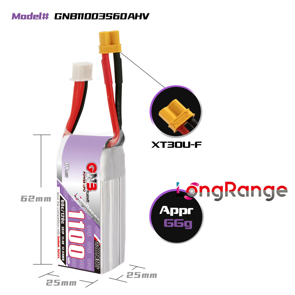 GNB 1100mAh 2S 3S 4S 6S 60C/12 - Nano Quad Fpv incelemesi ve fiyatı