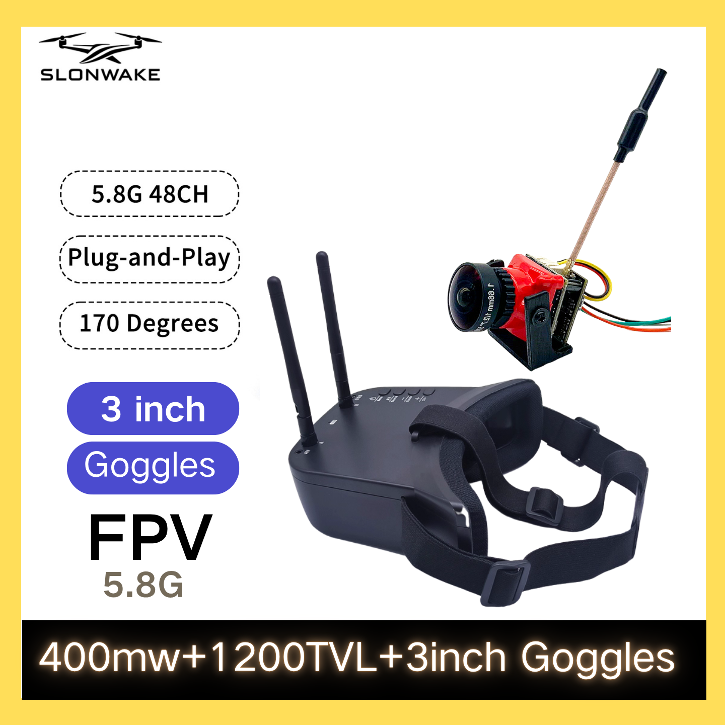 SLONWAKE 5.8G 48CH FPV 400mw V - Receiver Rc Drone incelemesi ve fiyatı