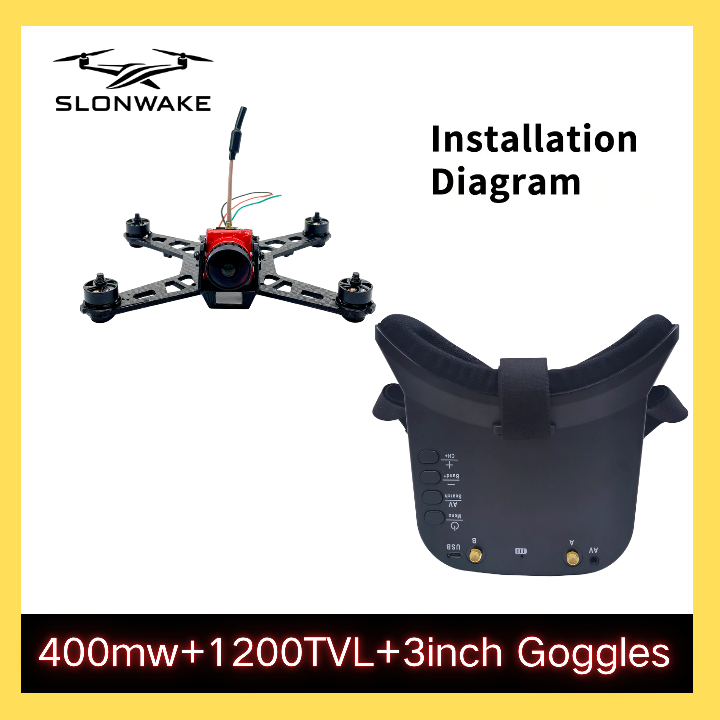 SLONWAKE 5.8G 48CH FPV 400mw V - Receiver Rc Drone incelemesi ve fiyatı