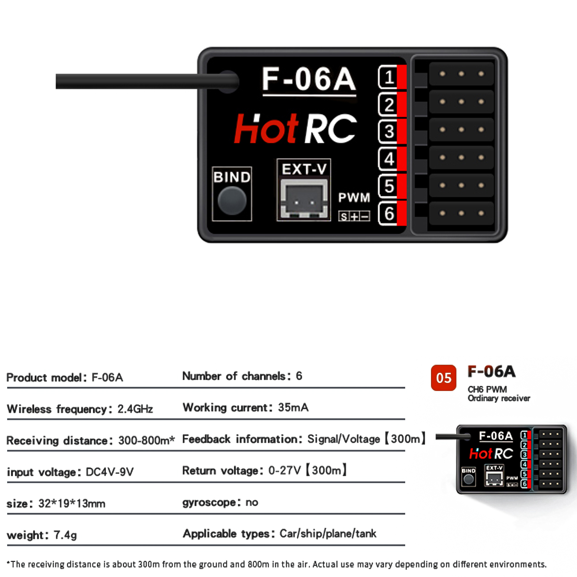 HOTRC DS-600 6CH 2.4GHz Radio  - Receiver Rc Drone incelemesi ve fiyatı